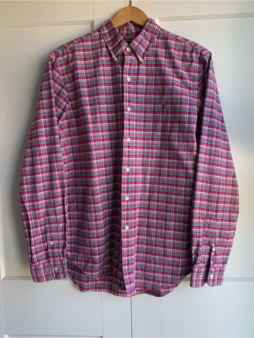 Ralph Lauren Long Sleeve Shirt Multi-Stripe Button-Down mens custom fit size L